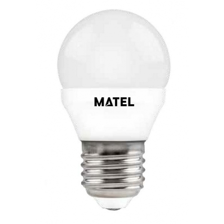 Bombilla led esferica e-27 6w aluminio pc - luz neutra matel