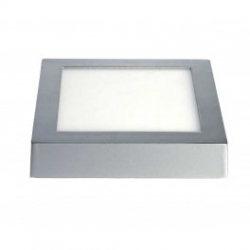 Downlight led superficie cuadrado matel 24w luz fria plata