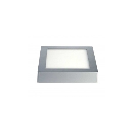 Downlight led superficie cuadrado matel 24w luz fria plata