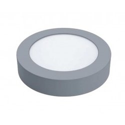 Downlight led superficie redondo matel 24w luz fria plata