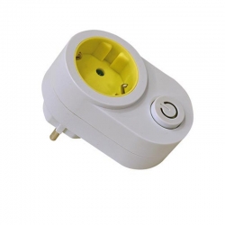 Adaptador famatel con interruptor blanco