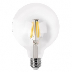 Bombilla led filamento globo g80 clara e27 8w calida