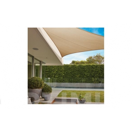 Toldo vela sombreo impermeable triangular beige 5 metros