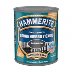 Esmalte directo hierro y oxido hammerite gris oscuro satinado 2,5 litros