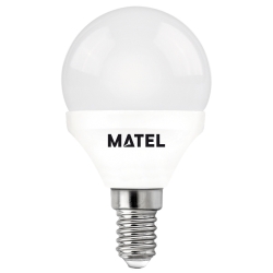 Bombilla led esferica e-14 8w 800 lumenes matel aluminio pc - luz fria