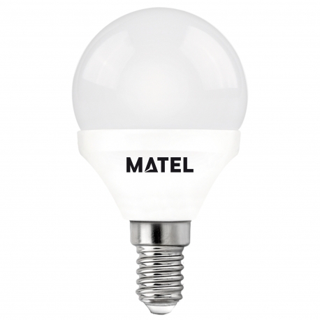 Bombilla led esferica e-14 8w 800 lumenes matel aluminio pc - luz fria