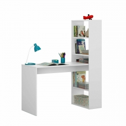 Mesa escritorio con estanteria duplo blanco