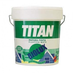 Pintura plastica titan biolux blanco mate 4 litros