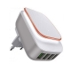 Cargador rubilec 4 usb con luz regulable blanco