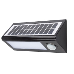 Aplique led solar negro con sensor korpass 8w