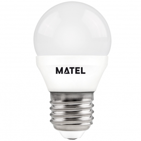 Bombilla led esferica e-27 5w luz neutra -3 unidades matel