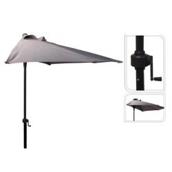 Parasol balcon gris 250 cm tubo 32 mm con manivela