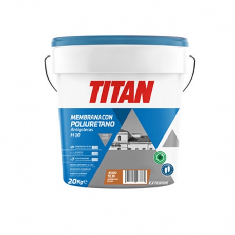 Impermeabilizante con poliuretano titan h10 rojo teja 20kg