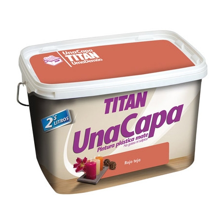 Pintura plastica titan 2,5 l monocapa rojo teja