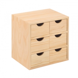 Cajonera pino natural astigarraga mini bloc 6 cajones 28cm