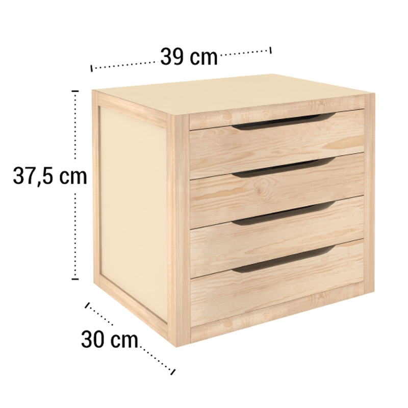 Cajonera Natura de madera de 5 cajones