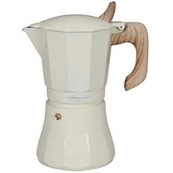 Cafetera Esmaltada Blanca Italiana Induccion 6 Tazas Color Blanco