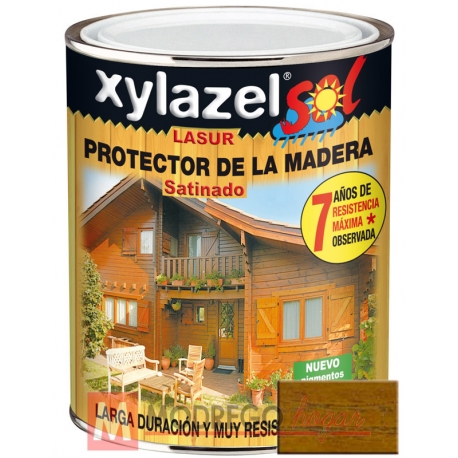 Barniz para madera lasur 375 ml roble xylazel sol satinado