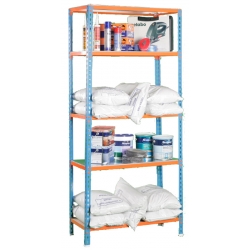 Estanteria simon maderclick 5-40 180 x 90 x 40cm naranja y azul