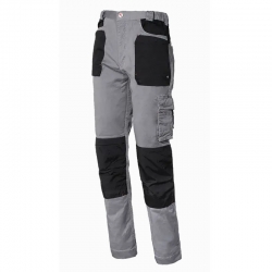 Pantalon largo algodon issaline stretch gris-negro talla l
