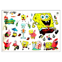 Lamina deco adhesiva removible bob esponja