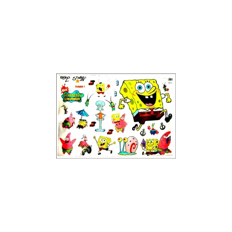 Lamina deco adhesiva removible bob esponja