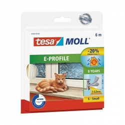 Burlete caucho tesa moll perfil e 6 m x 9 mm blanco