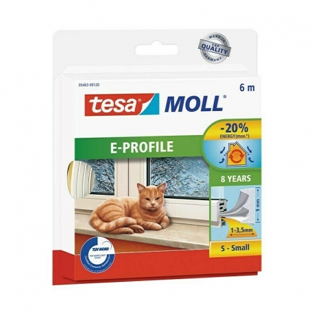Burlete caucho tesa moll perfil e 6 m x 9 mm blanco