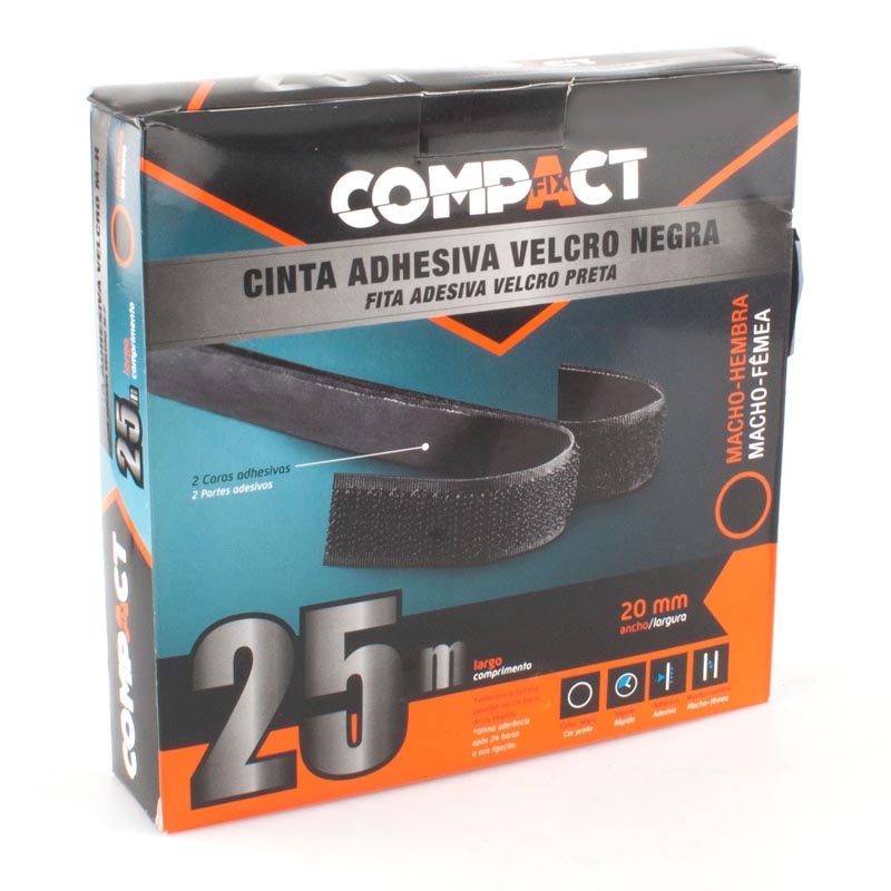 Cinta de correa de doble cara Velcro® Marca ONE-WRAP® negra 10 mm 16 mm 20  mm 25