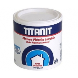 Pintura plastica titanit 750 ml lavable mate blanca