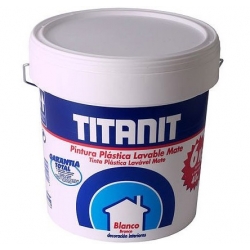 Pintura plastica titanit 4 litros lavable mate blanca