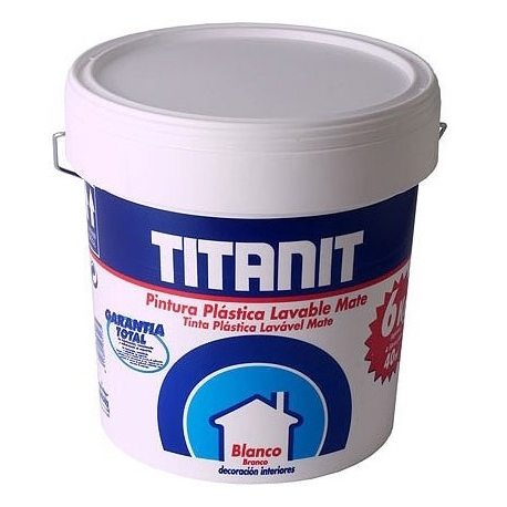 Pintura plastica titanit 4 litros lavable mate blanca