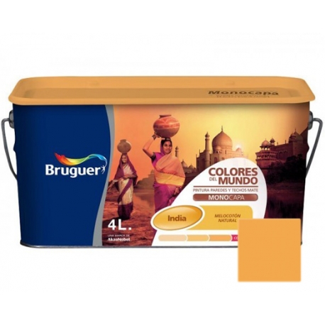 Pintura plastica bruguer india melocoton natural 4 litros