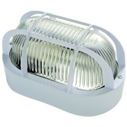 Aplique exterior oval blanco con rejilla e27 60w