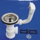 Valvula fregadera con rebosadero jimtem flex inox s-237 1 1/2