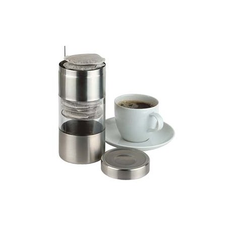 Bote para recargas de cafe inox
