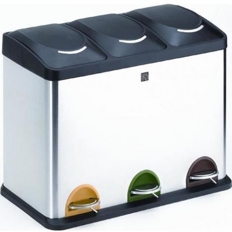 ⇒ Cubo de reciclaje iris 3 compartimentos 45 litros ▷ Precio