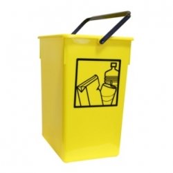 Cubeta reciclar con asa 15l amarillo