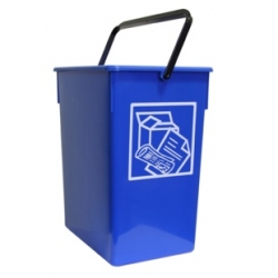 Cubo Basura Diseño Moderno de plástico con Tapadera, Cubo resistente  almacenaje y reciclar, 100 litros (Azul)
