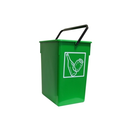 Cubeta reciclar con asa 15 l verde