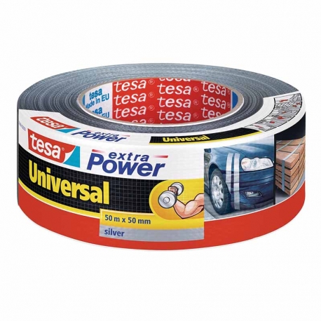 Cinta americana extra power universal tesa 50 m gris