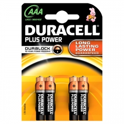 Pila duracell aaa lr03 plus power 4 unidades