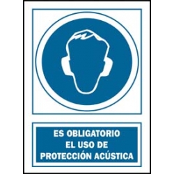 Señal proteccion acustica obligatoria pvc 129 oba-cat
