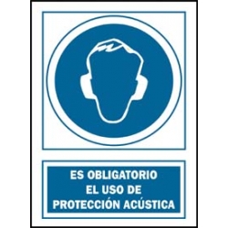 Señal proteccion acustica obligatoria pvc 129 oba-cat