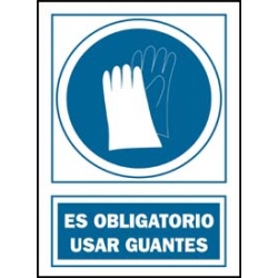 Señal uso guantes obligatoriorios pvc 135 oba-cast