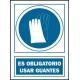 Señal uso guantes obligatorios pvc 135 oba-cat