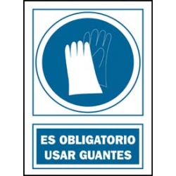 Señal uso guantes obligatorios pvc 135 oba-cat