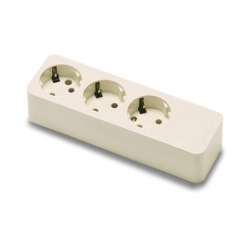 BASE ENCHUFE BIPOLAR DE SUPERFICIE BLANCO 250V 10/16A