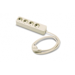 REGLETA BLANCA DE 2 ENCHUFES SCHUKO CABLE 1,5 METROS 3X1,5MM EDM