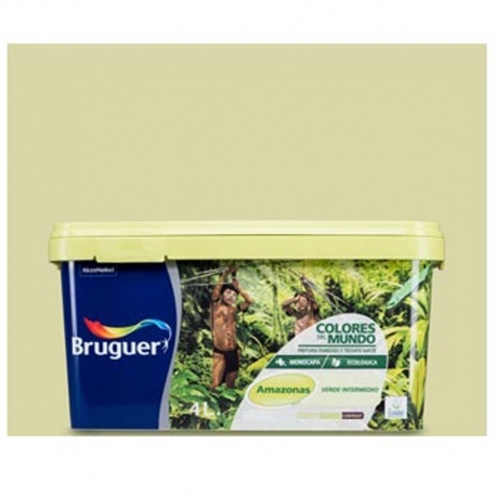 Pintura plastica bruguer amazonas verde intermedio 4 litros